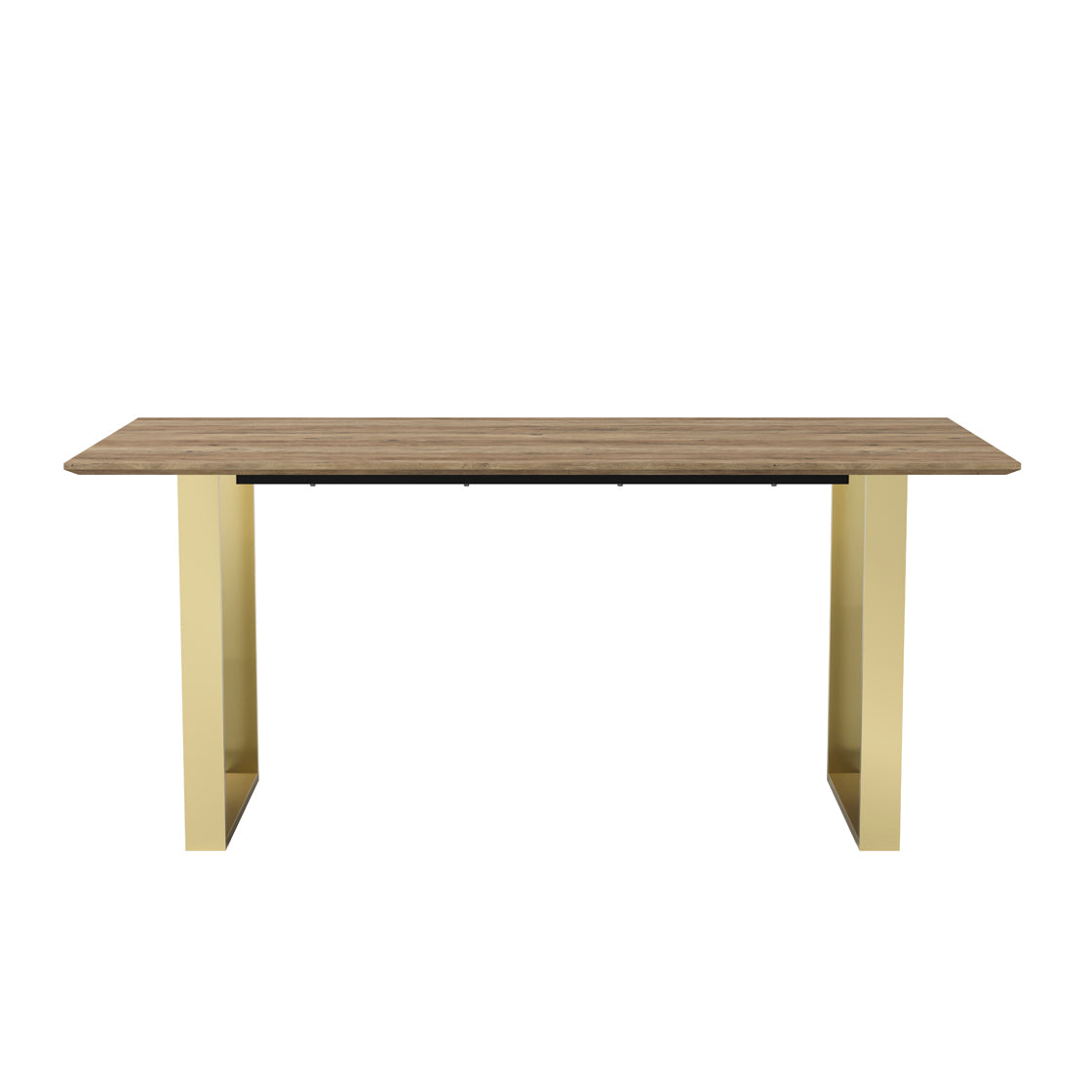 Antibes Russet Natural Wood & Gold Dining Table | 6 Seater